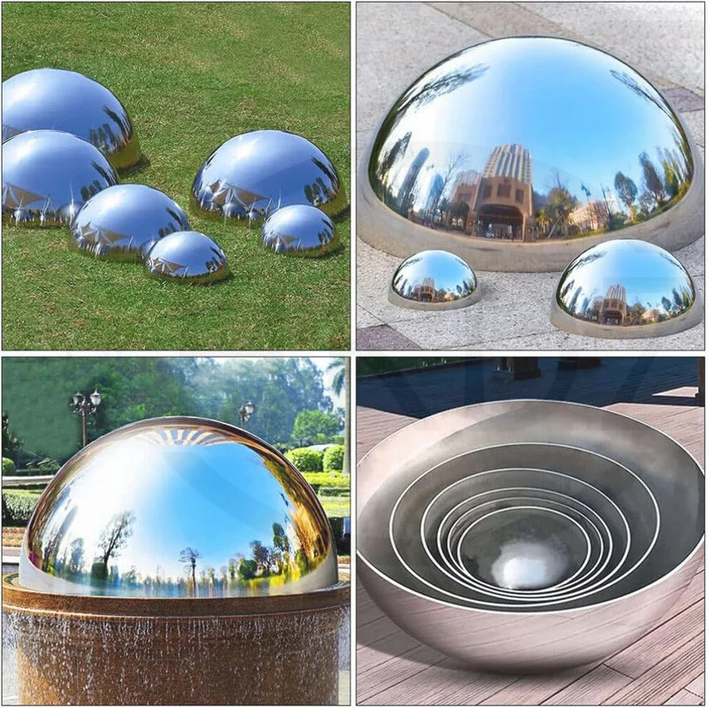 304 Stainless Steel Semi Spherical Ball 1/1.5/2/3mm Thick Mirror Bright Light Spherical Mold Plug Decoration Hollow Hemisphere