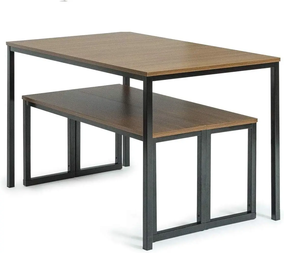 

Modern Studio Collection Soho Dining Table with Two Benches (3 piece set) - Brown, 52.72 x 4.64 x 36.69 Inches