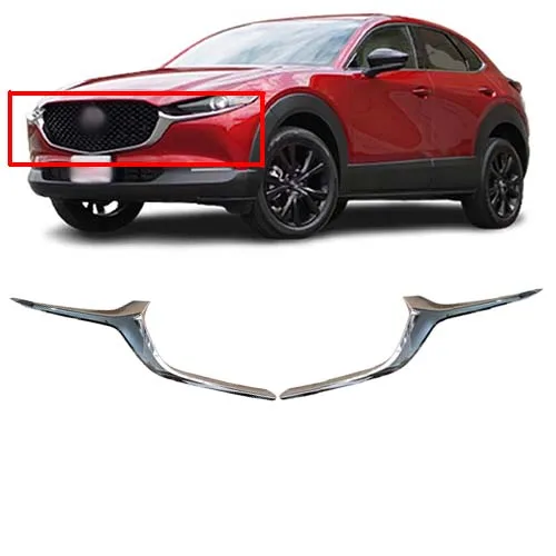 

car Front Bottom Center Grill Grille Side Strip Cover Molding Trim For Mazda CX-30 CX30 2020 2021 2022