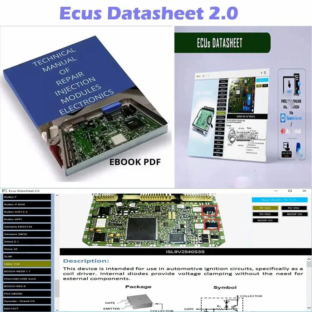 

Ecus Datasheet 2.0 ECU Repair Software Схема печатной платы с электронными компонентами автомобильного ЭБУ Дополнительная информация для IAW Bosch