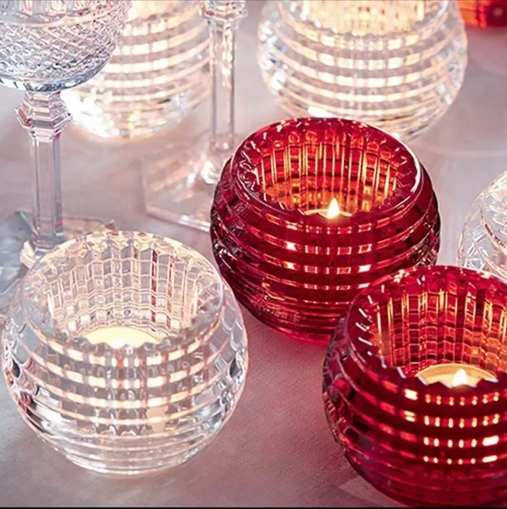Crystal Tealight Candle Holders Crystal Glass Candlestick Banquet Decorations for Home Wedding Birthday Party and Holidays