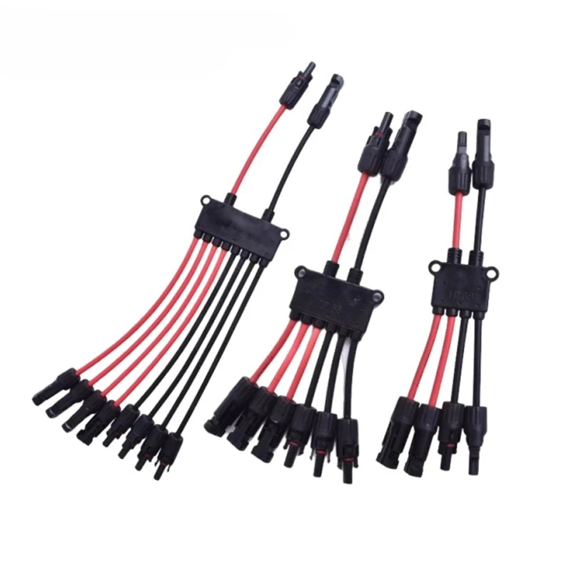 Solar Panel Y Branch Connector Cable MC 2 to 4 6 8 PV Splitter 1000V IP67 Tool Free Adapter for Boat RV Caravan Off Grid System