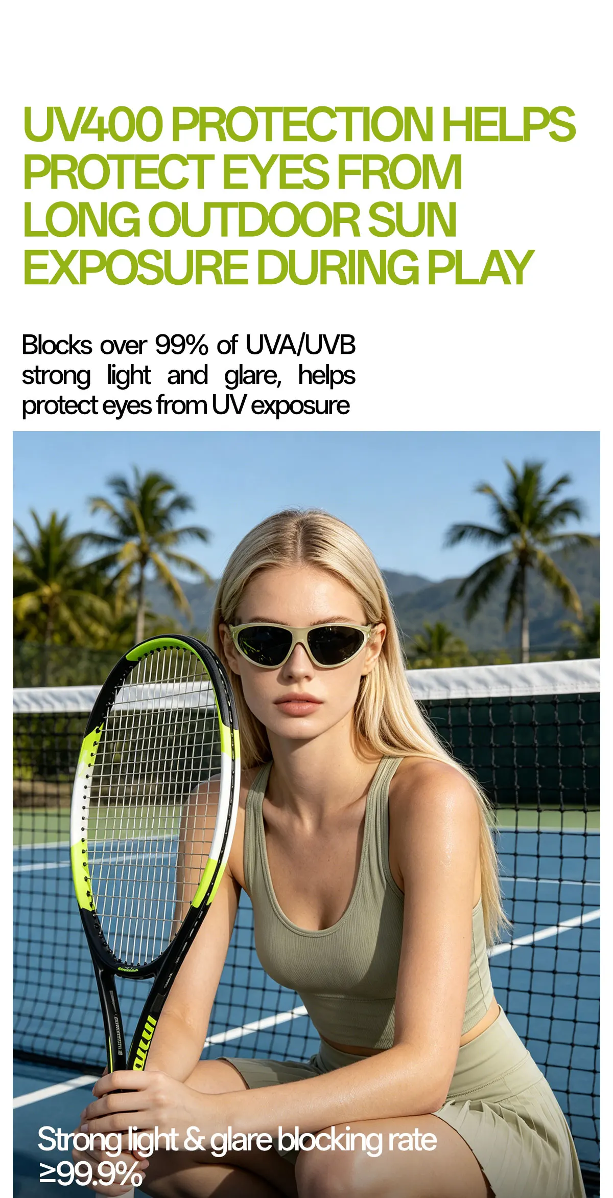 Kapvoe Fashion Retro-Radsportsonnenbrille Damen-Radbrille Mountain-Wanderbrille Herren-Sport-Tennis-Pickleball-UV400-Schutzbrille – Detail 7