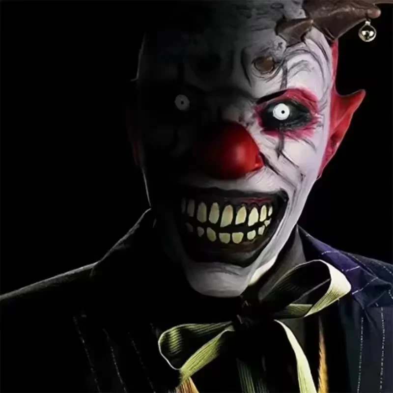 

Scary Latex Clown Mask for Adults Versatile for Halloween Decor Costume Role Playing Thrilling Stage Props with Horror Aesthetic
