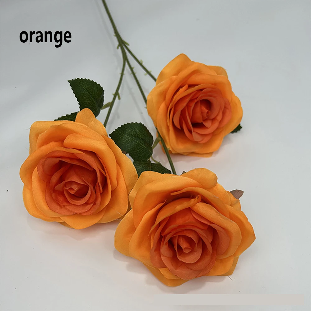 

2Pcs Wedding Simulation 3 Roses Wedding Hall Floral Path Decoration Table Bedroom Hotel Ornaments Artificial Flowers