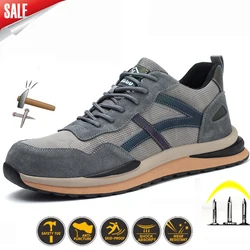 Men's Safety Shoes Indestructible Men Work Boots Steel Toe Shoes Puncture-Proof Sneakers Male Footwear Shoes Adult Work Shoes