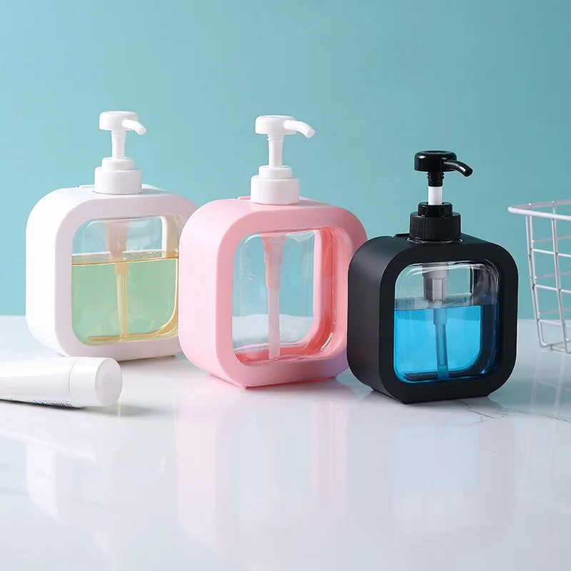 

300ml 500ml pressing pump lotion care bottle for home bathroom plastic hand sanitizer lotion bottle portable hotel package