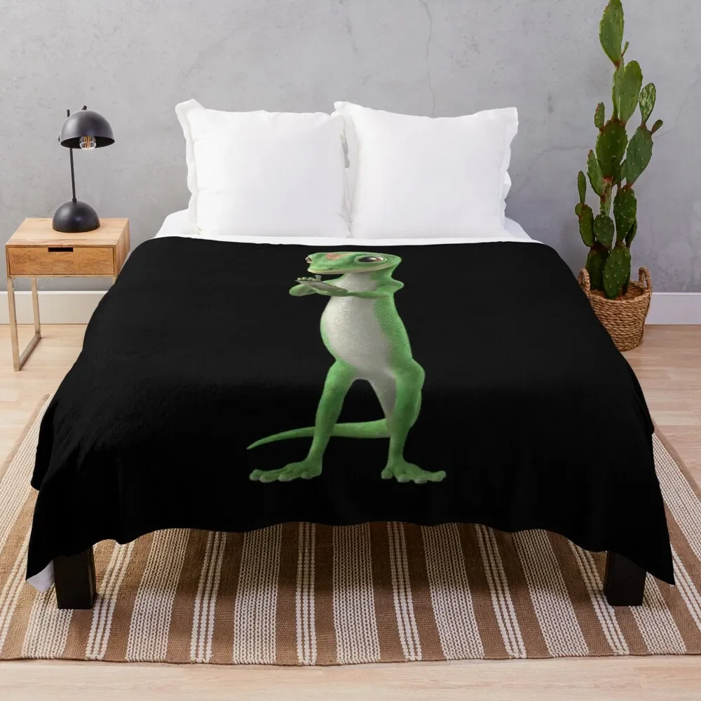 

Geico Gecko Man's Tee Tshirt Graphic Trending Throw Blanket Camping Heavy Blankets