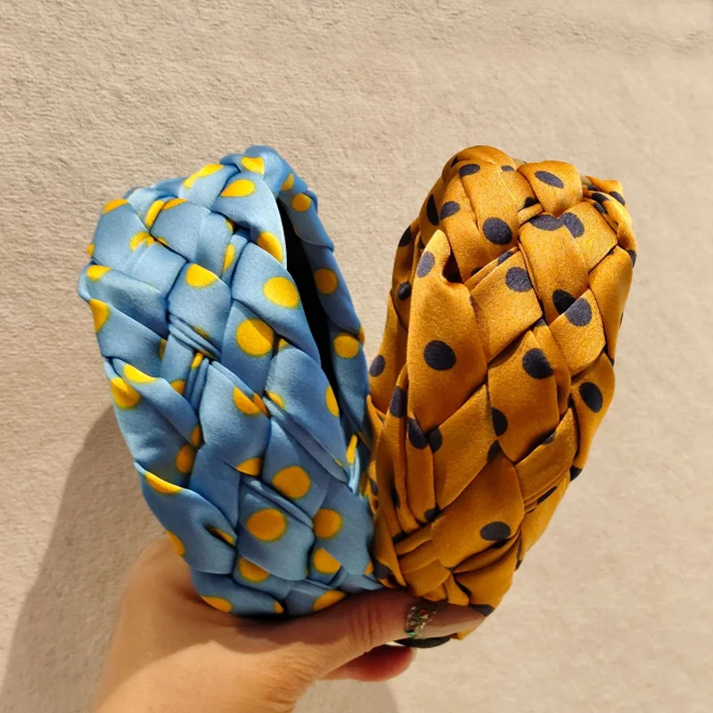 

Цветная повязка для волос с волнистым узором и узлом, широкая повязка на голову, винтажные аксессуары и украшения для волос для женщин, повседневные заколки для волос для шопинга