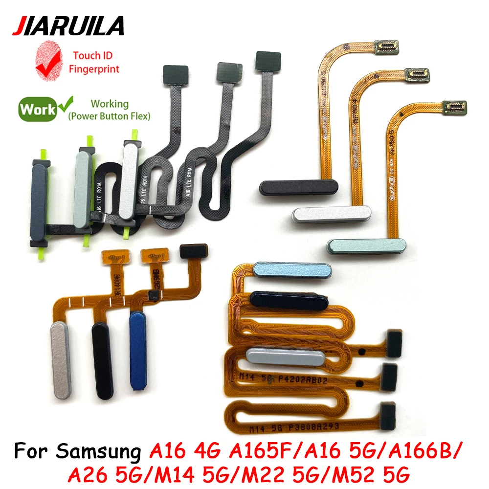 

10 шт. сканер отпечатков пальцев для Samsung A16 4G 5G A166B A26 M14 M22 M52 5G Touch ID Connect Home Button Flex Cable Parts