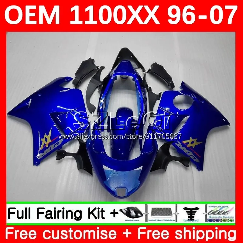 OEM Blackbird For HONDA CBR 1100 Factory blue XX 58No.4 CBR1100XX 1996 1997 1998 1999 2000 2001 1100XX 02 03 04 05 06 07 Fairing