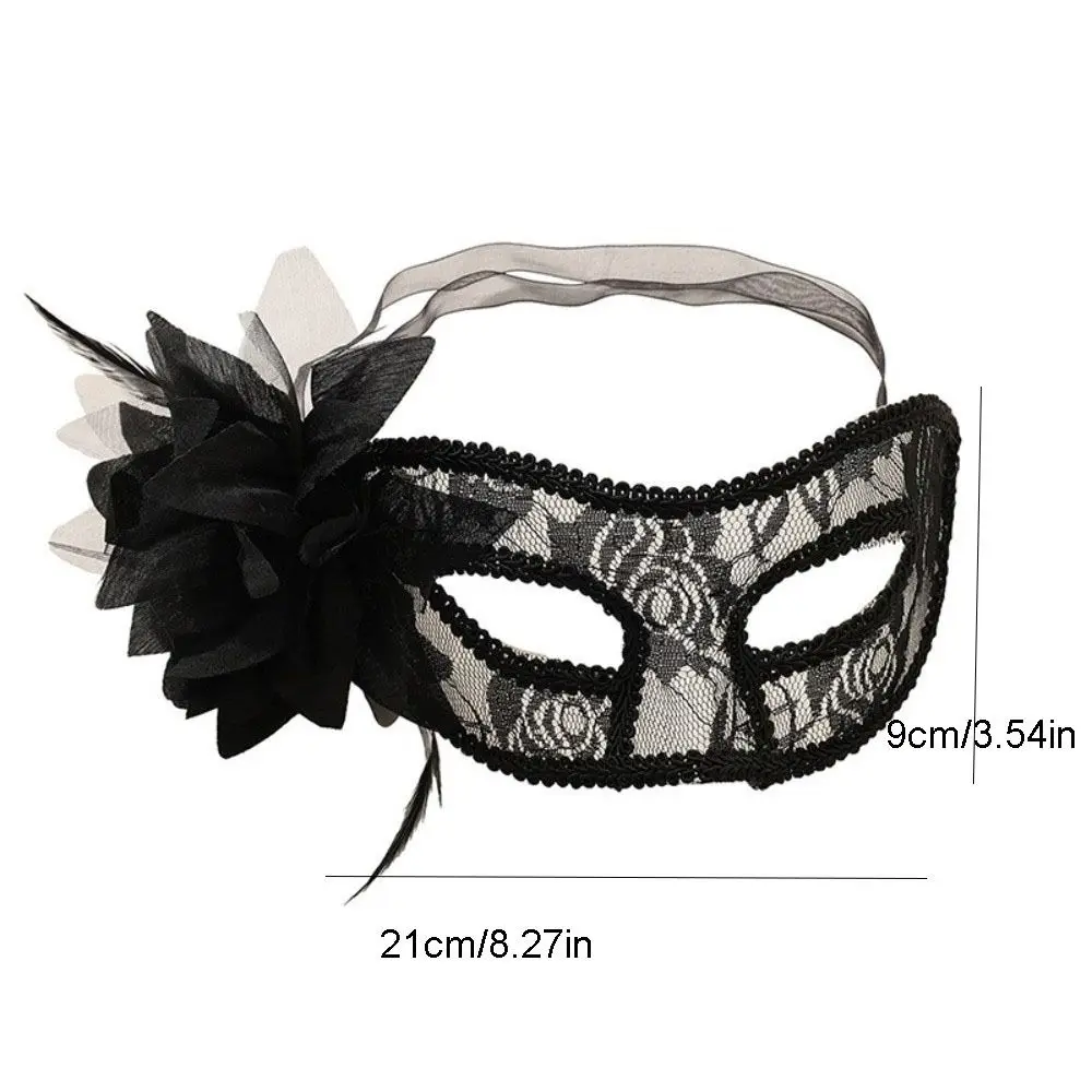Flower Half-Face Mask Seductive Style Cosplay Feather Mask Masquerade Fancy Prom Halloween Festival Party Mask Women's Event 5