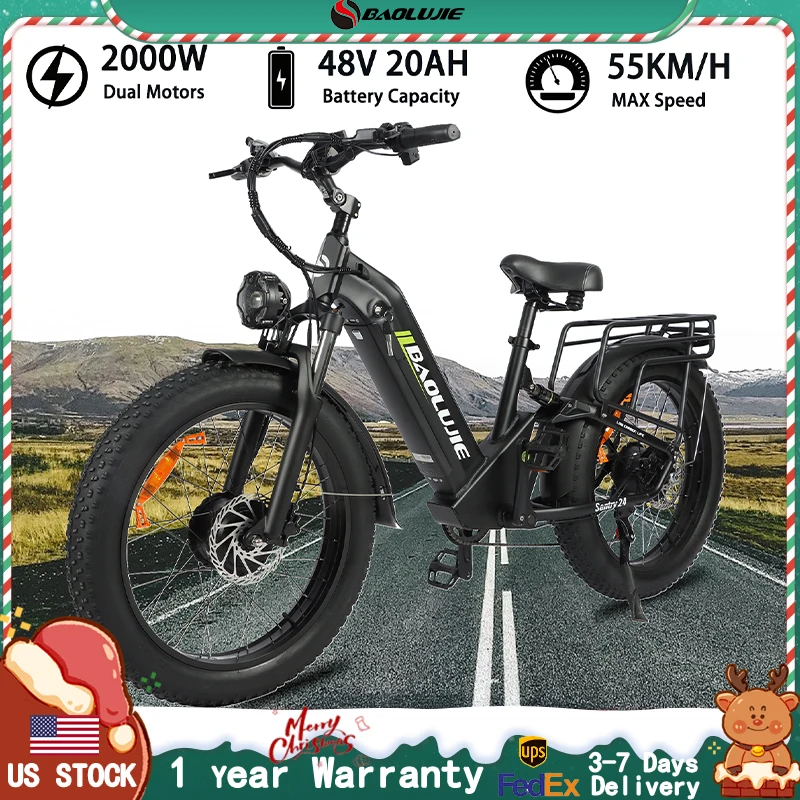 

Электрический велосипед BAOLUJIE 2402, 2000 Вт для взрослых, электрический горный велосипед 24 дюйма, 48 В, 20 Ач, 60 миль, 35 миль в час, UL 2841, гарантия 1 год】