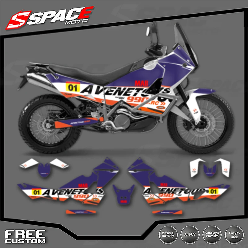 

SPACE Custom Motorcycle Graphics For KTM ADV990 2003 2004 2005 2006 2007 2008 2009 2010 2011 2012-2016 Decal Stickers Kits 008