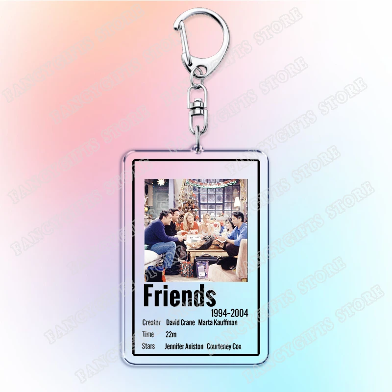 Classic TV Show Friends Keychains for Women Accessories Bag Chandler Bing Phoebe Buffay Monica Joey Keying Jewelry Fans Gifts