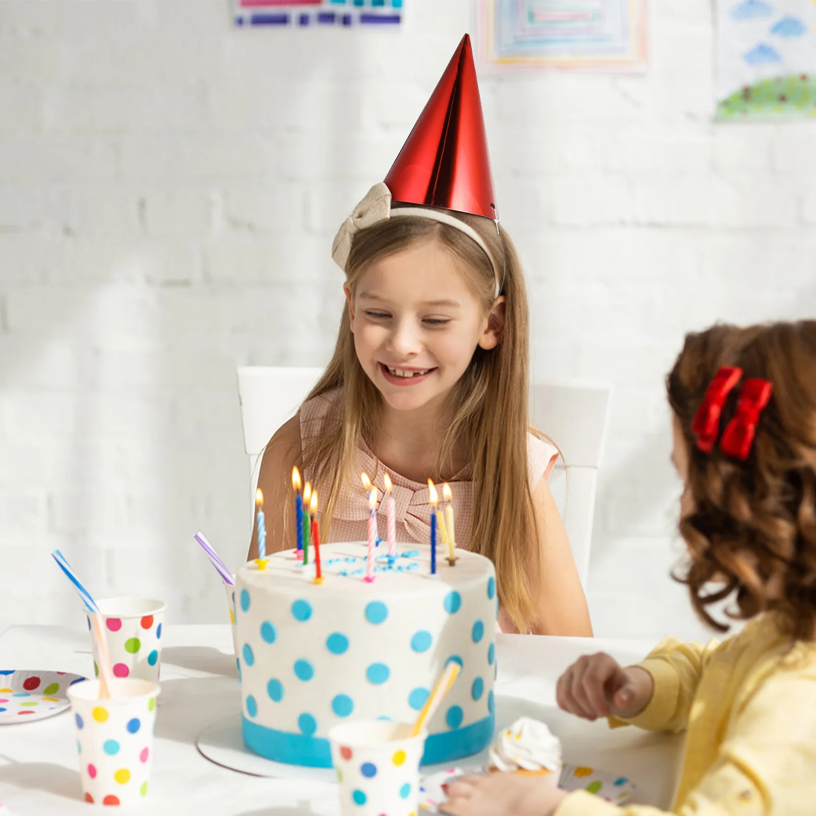 

15pcs Birthday Party Hats Colorful Cone Paper Hats For Adults Festive Celebration Decorative Hat Props Party Favors