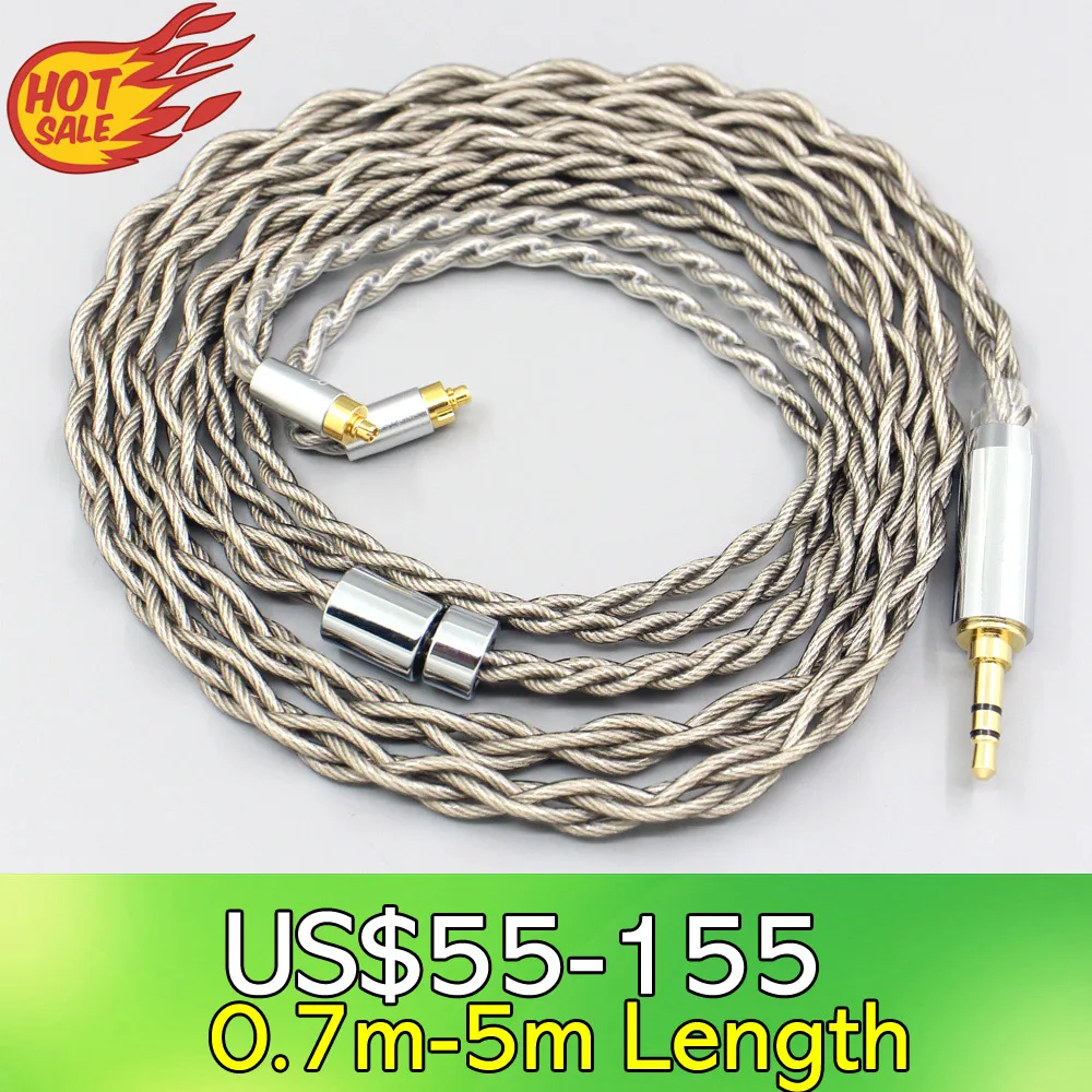 

99% Pure Silver + Graphene Silver Plated Shield Earphone Cable For Dunu dn-2002 4 core 1.8mm LN007924