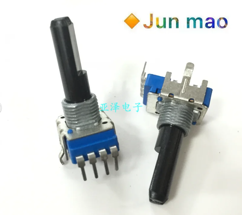 10pcs Rk11k 4-pin single potentiometer b10k shaft length 23mm power amplifier 4-pin volume potentiometer