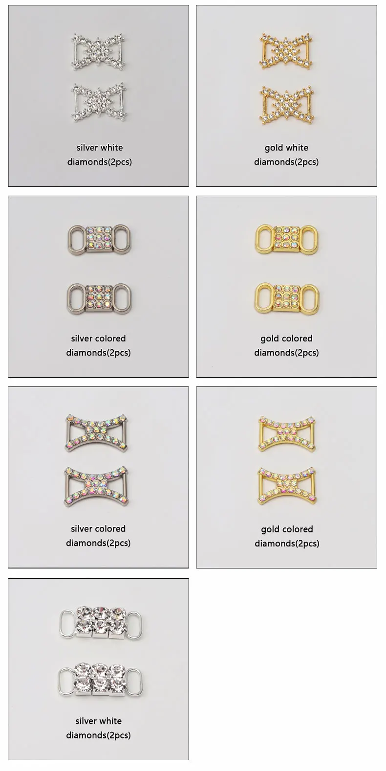Diamant-Schuhdekorationen Schnürsenkel Metall-Schnallen-Charms Luxus-Strass-Schuhzubehör Metall-Schnürsenkelschloss Sneaker 1 Paar – Detail 10