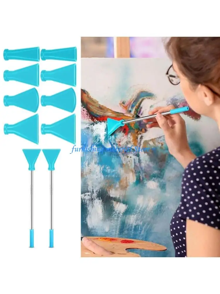 

Y5GD Complete Fluid Art Equipment Set 8 Blow Nozzles Stainless Straws Silicone Mouthpieces Multiple Size Paint Nozzles