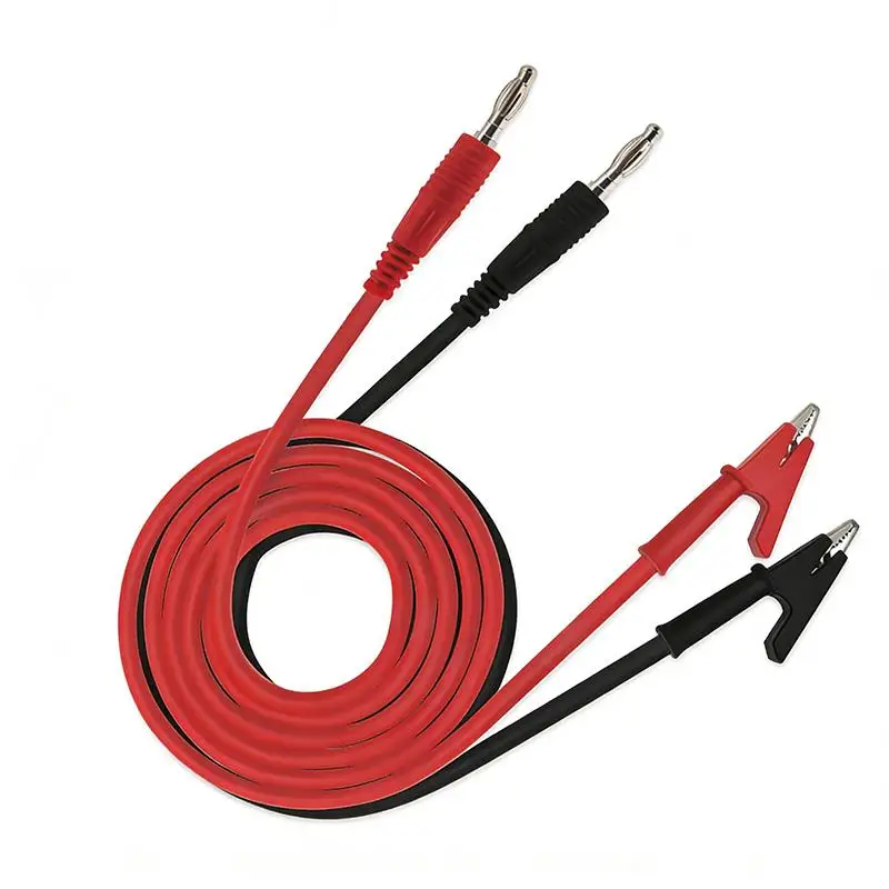 1/2/5pcs 50cm 4mm Banana Plug to Crocodile Clip Wire Pure Copper DC 15A Power Supply Stable Output Wire Test Clamp Wire E4
