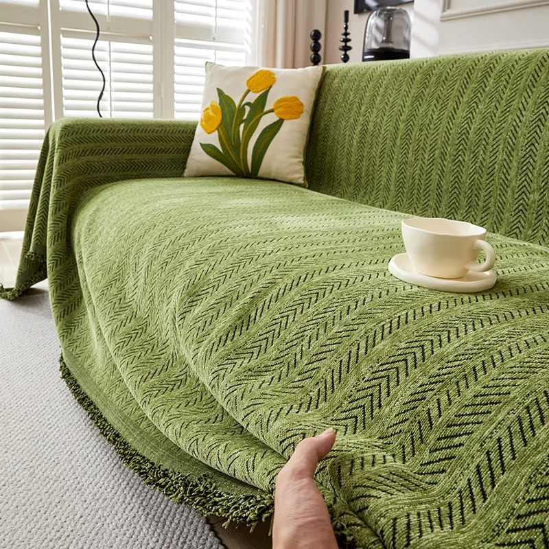 Nordic Solid Color Summer Cool Sofa Cover Sofa Towel Anti-cat Scratch Full Cover Sofas Blanket Non-slip Pet Kid Couch Towel