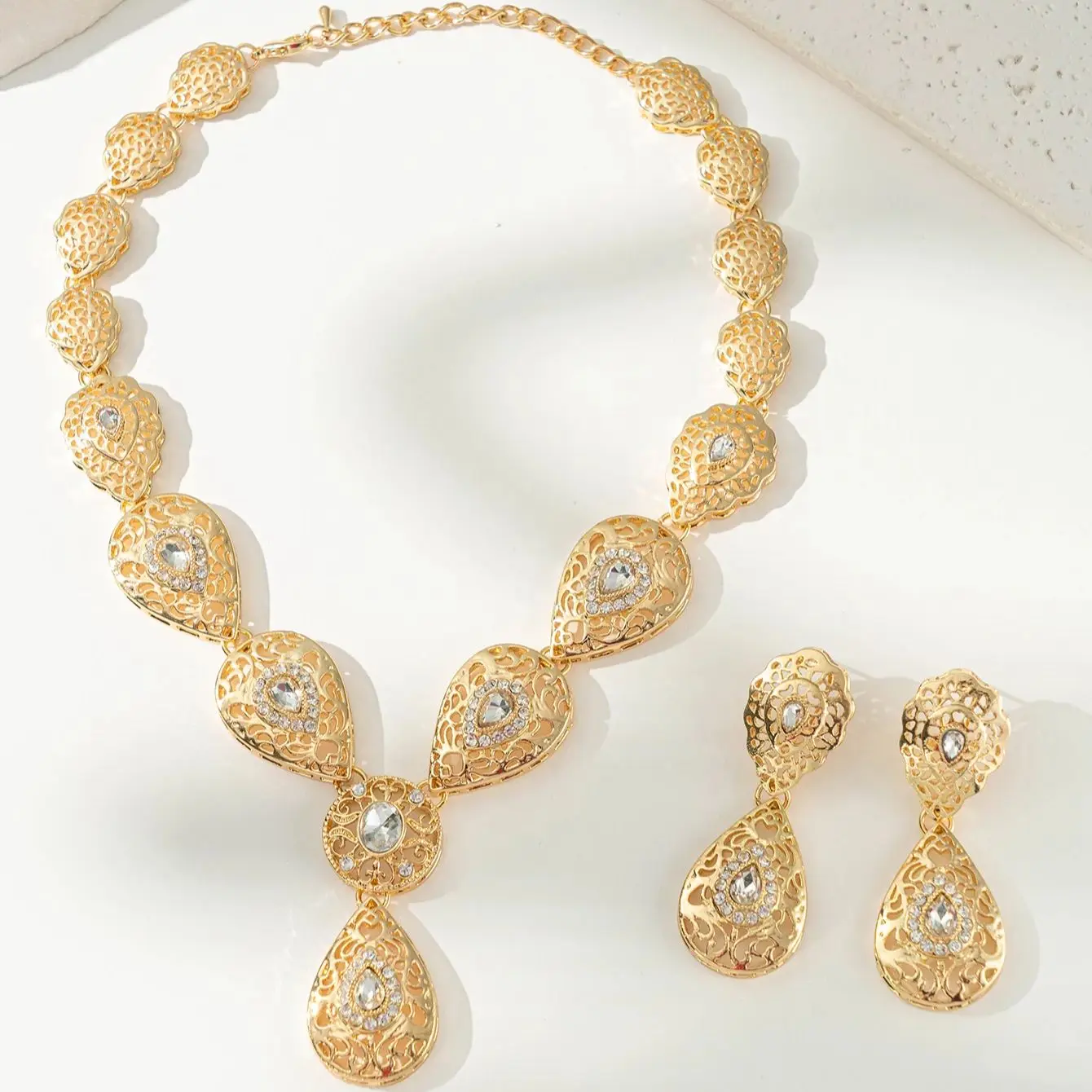 

Марокканский модный женский комплект ожерелья, позолоченный комплект свадебных украшений на Ближнем Востоке, арабский свадебный аксессуар