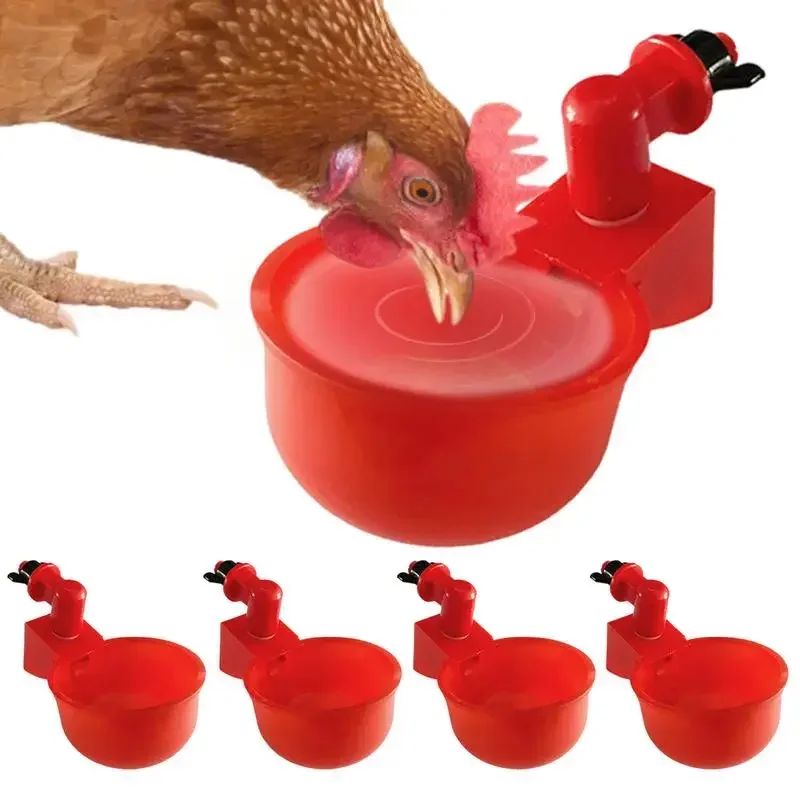 5/10/20/40/50pcs Chicken Duck Drinking Cup Automatic Drinker Chicken Feeder Plastic Poultry Farm Water Drinking Cups