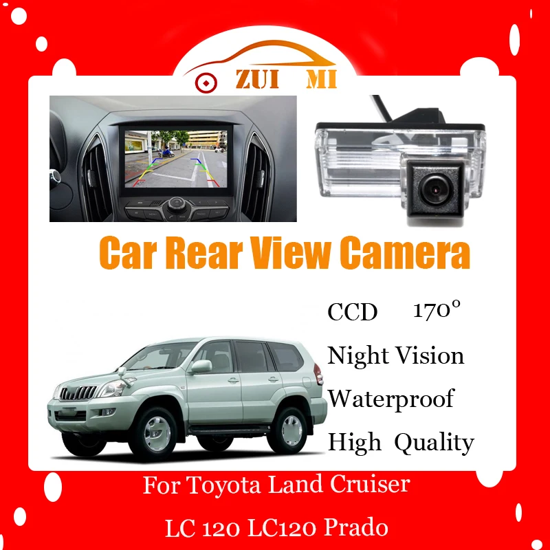 

Car Reverse Rear View Camera For Toyota Land Cruiser LC 120 LC120 Waterproof CCD Full HD Night Vision Backup Parking Camera