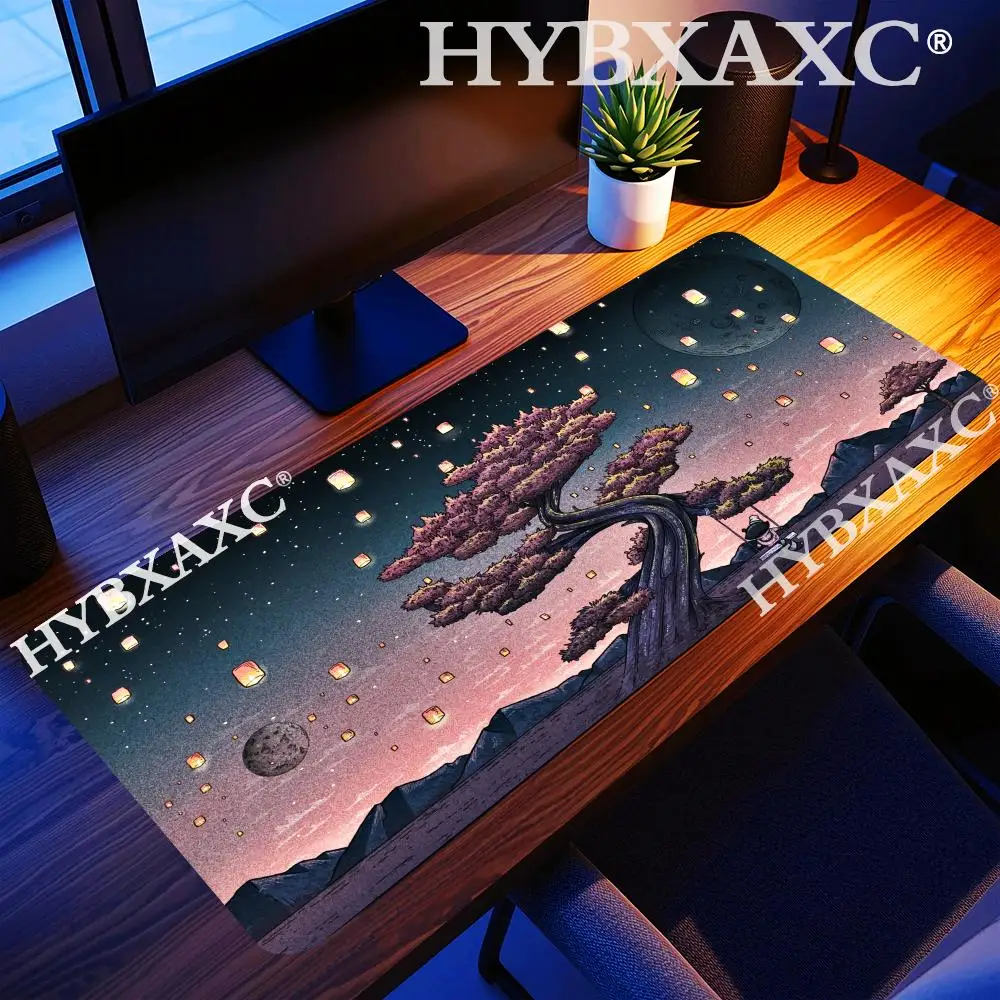 

HYBXAXC Red Black Samurai Warrior Mouse Pad Large Desk Mat Anti-Slip Mousepad for Computer Laptop Gaming Office Home Desktop
