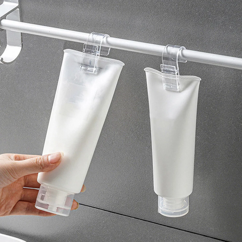 

12Pcs Toothpaste and Face Cleanser Storage Clip Hanging Hook for Bathroom Kitchen Bedroom Multipurpose Transparent Organizer