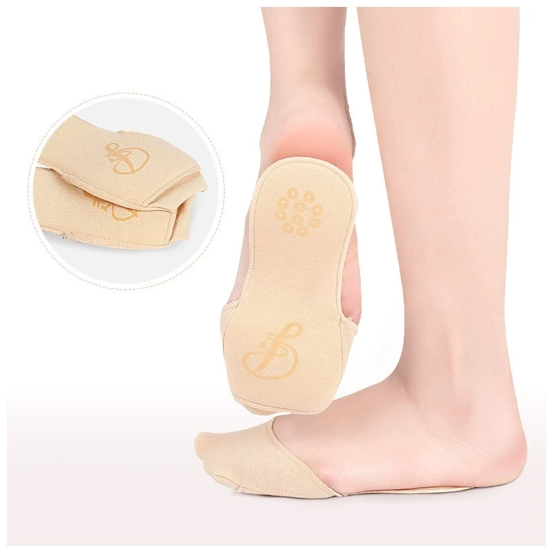 Breathable Forefoot Cushion Socks with Anti-Slip Dots Silicone-Grip Metatarsal Support Sleeves Foot Pad Soft Sponge Non Skid
