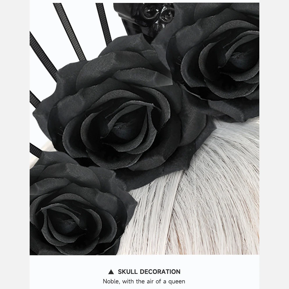 Habillage de bande de sauna rose noire pour Halloween, vêtements gothiques, accessoires de cheveux de reine, accessoires de cosplay, modules de fête, Seton, aught