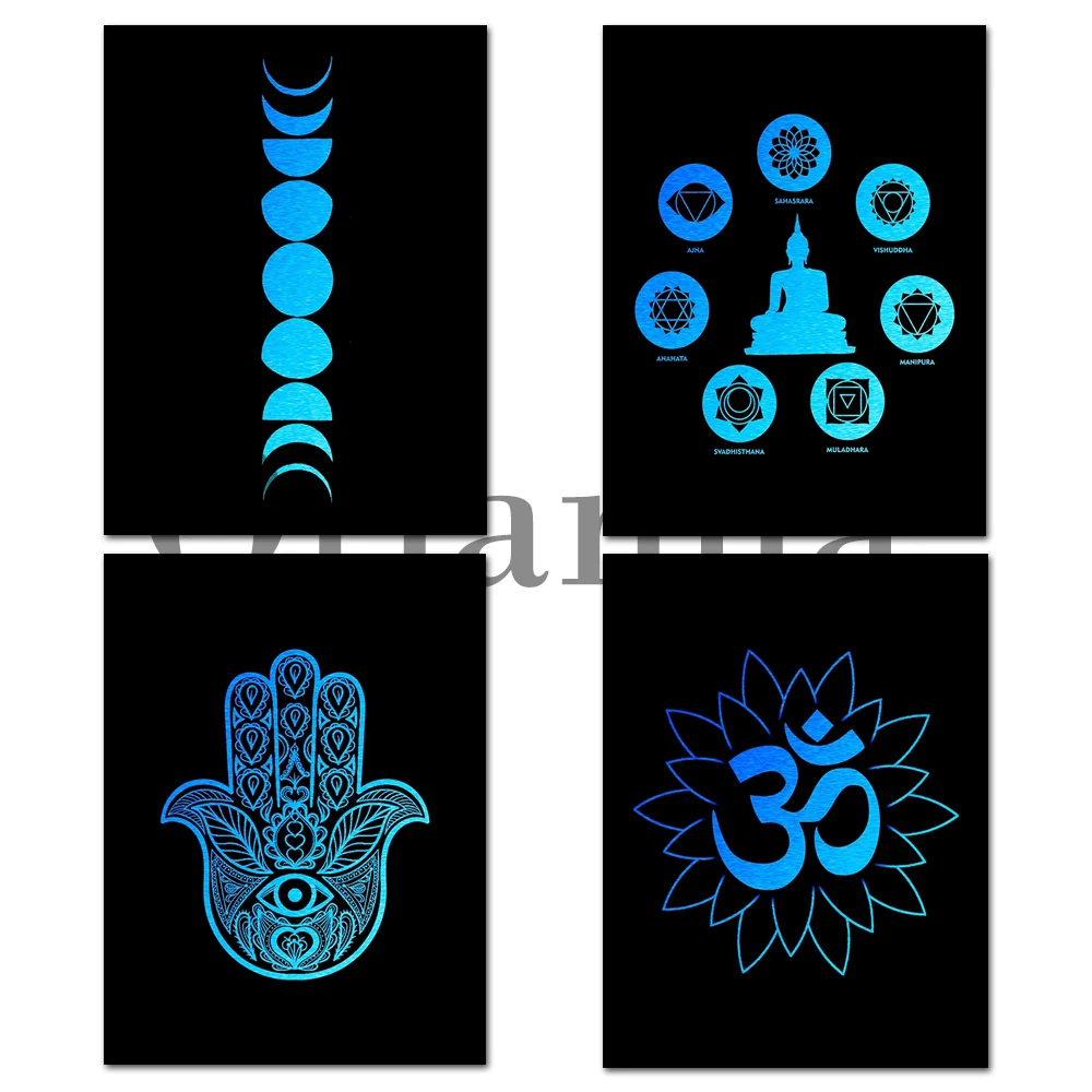 Yoga Printable Art Buddha Chakra Hamsa Hand Art Meditation Art Yoga Center Wall Decor Poster Yoga Teacher Gift