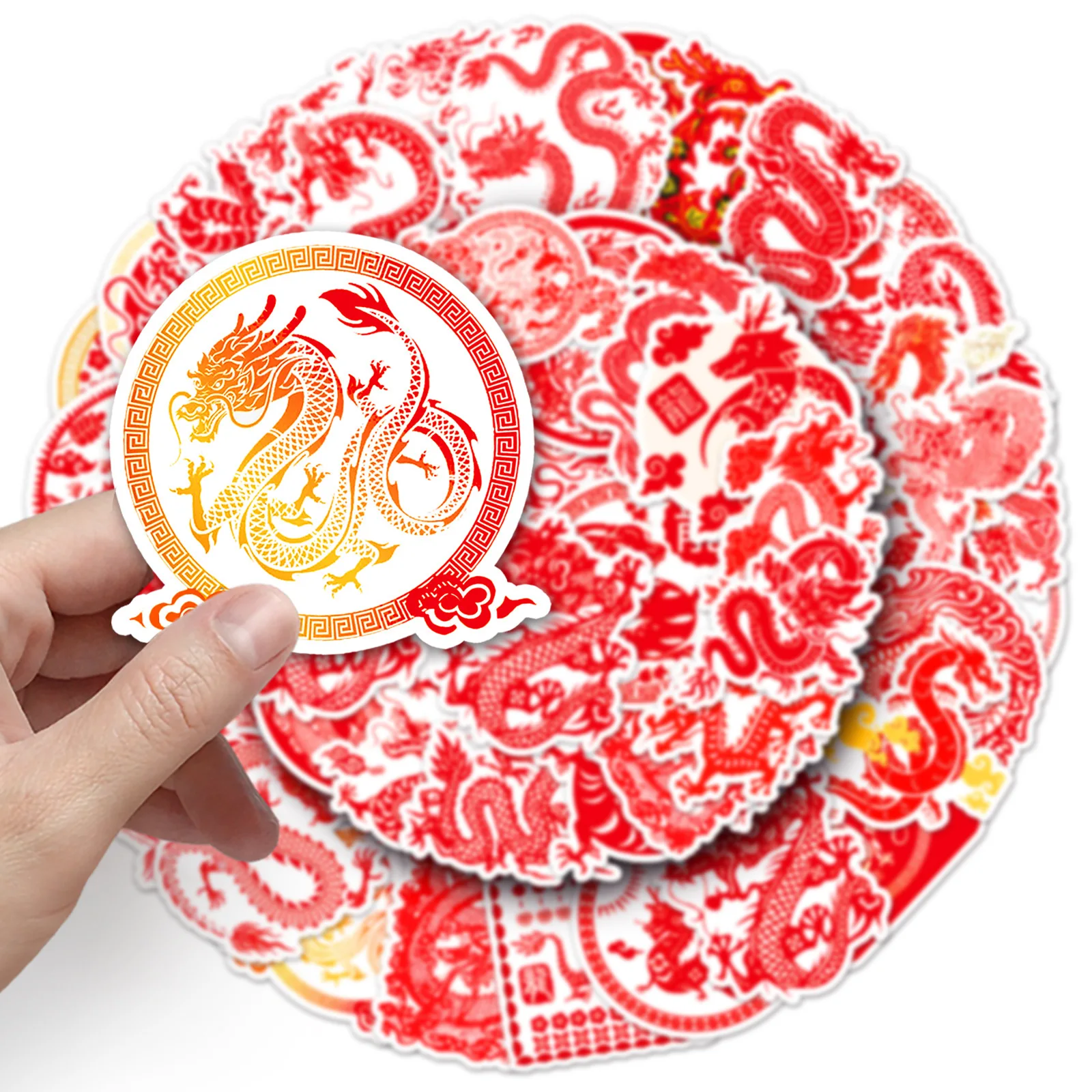 10/50PCS Chinese Dragon Series Graffiti Stickers Suitable for Laptop Phone Helmets Desktop Guitar Decoration DIY Stickers Toys