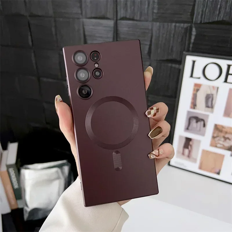 Weiche, matte magnetische Hülle für Samsung Galaxy S26 S25 S22 S24 S23 FE S21 Note20 Ultra Plus Magsafe Mac Safe Handyhülle Stoßfest – Detail 12