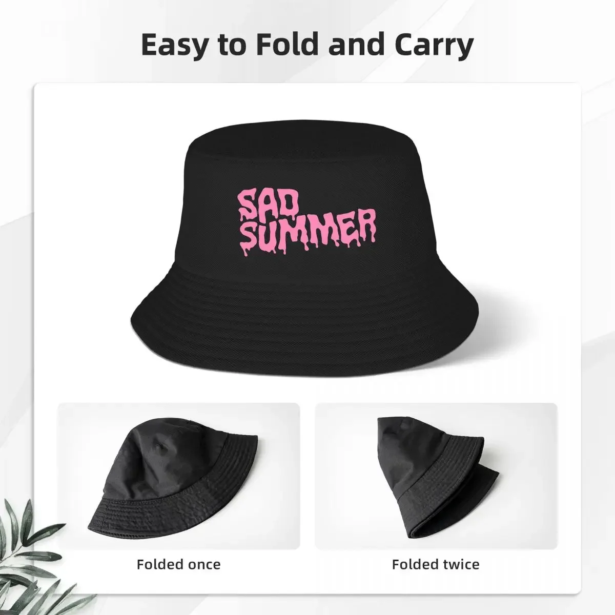 Sad Summer Bucket Hat Panama Hat Children Bob Hats Outdoor Fisherman Hats Summer Beach Fishing Unisex Caps