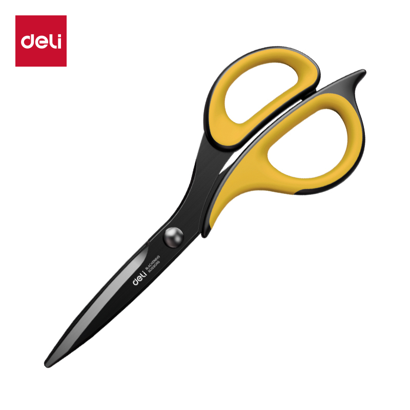  Deli-Stainless Steel Anti-Stick Scissors, Alloy Stationery, School Supplies, Office, Student, DIY, Hand Craft, 184mm 