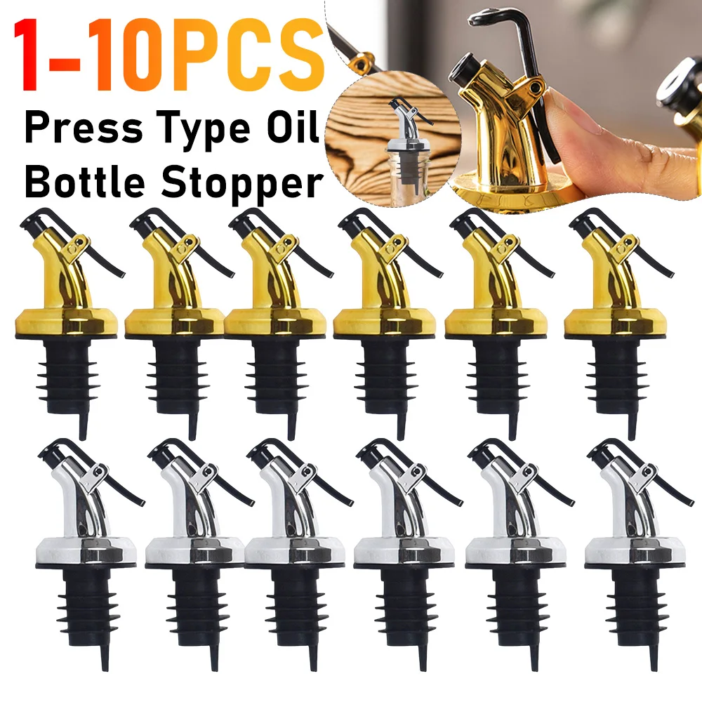 Tapón de botella de vinagre y aceite, dispensador de aceite y vinagre a prueba de fugas, dispensadores de aceite de oliva, tapón vertedor de botella, 1-10 Uds.