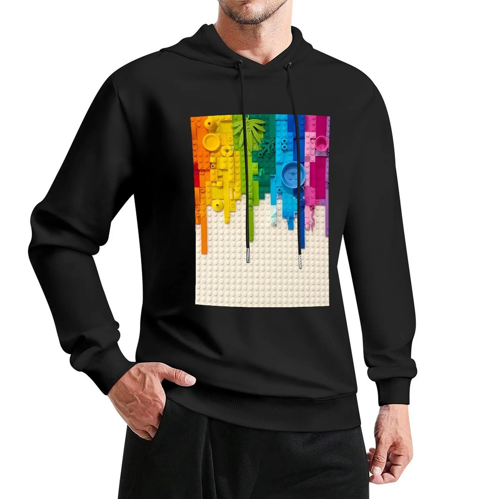 Rainbow drip Pullover Hoodie pria, sweater musim dingin, baju desainer pria, baju Korea, Hoodie dan Sweatshirt baru