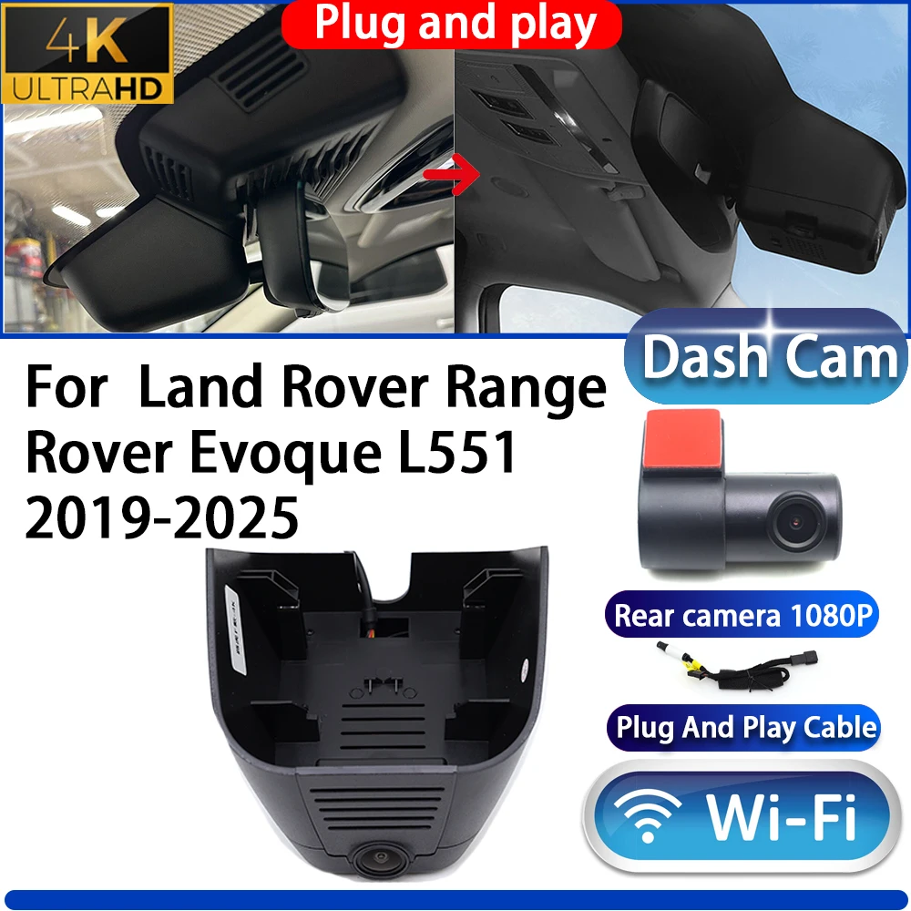 

For Land Rover Range Rover Evoque L551 2019-2025 Dash Cam Camera DVR 4K UHD Night Vision Wifi Plug And Play Video Recorder