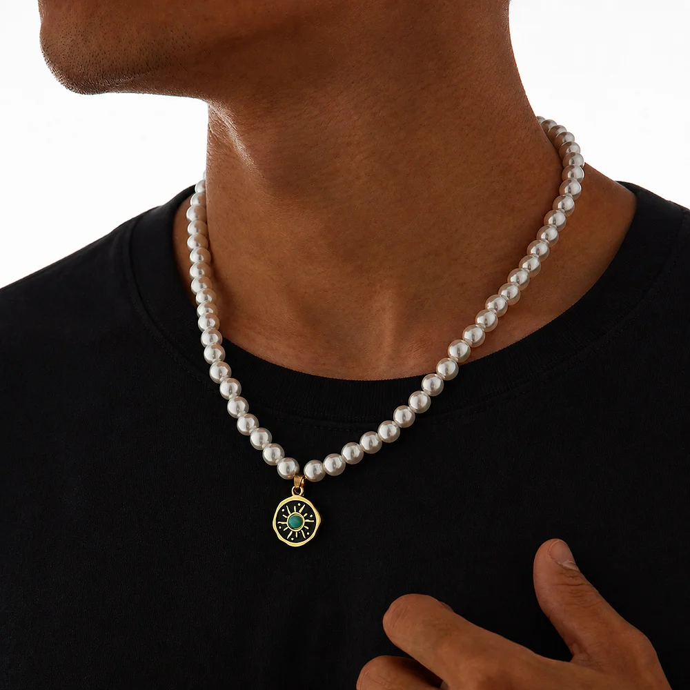 Retro Herren-Halskette aus Kokosnussmuscheln, Hip-Hop-Strandstil, mehrschichtige Halskette, böhmischer Schmuck, trendige Accessoires – Detail 4