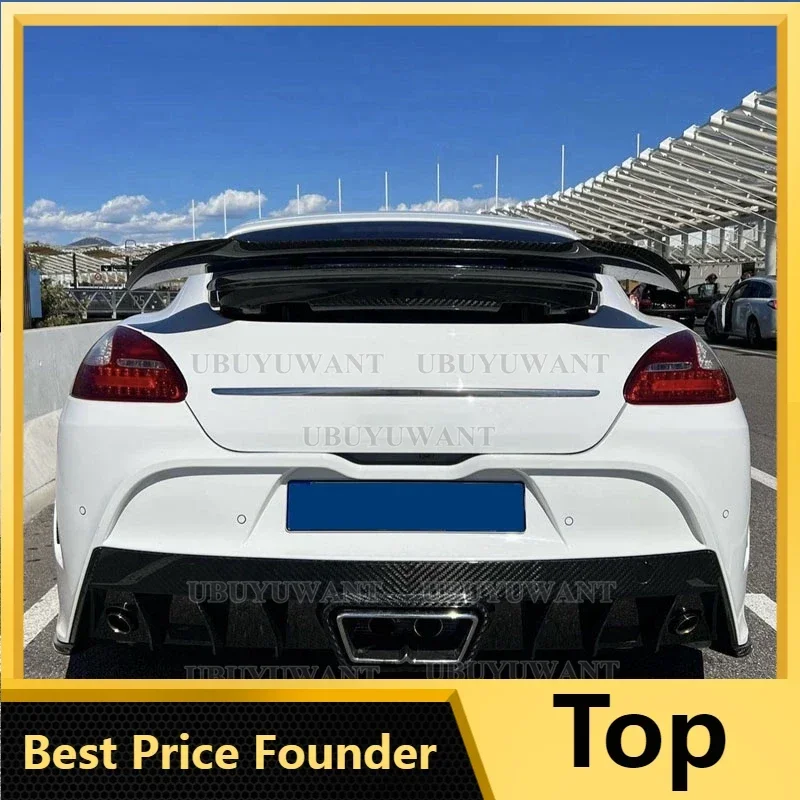 For Porsche Panamera 970 .1 and 970.2 Mansory Style Carbon Fiber Rear Roof Spoiler Wing Trunk Lip Boot Cover Car Styling 10-17