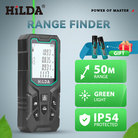 HILDA Green Laser Distance Meter 50m Rangefinder Tape Range Finder Measure Device Digital Ruler Test Tools