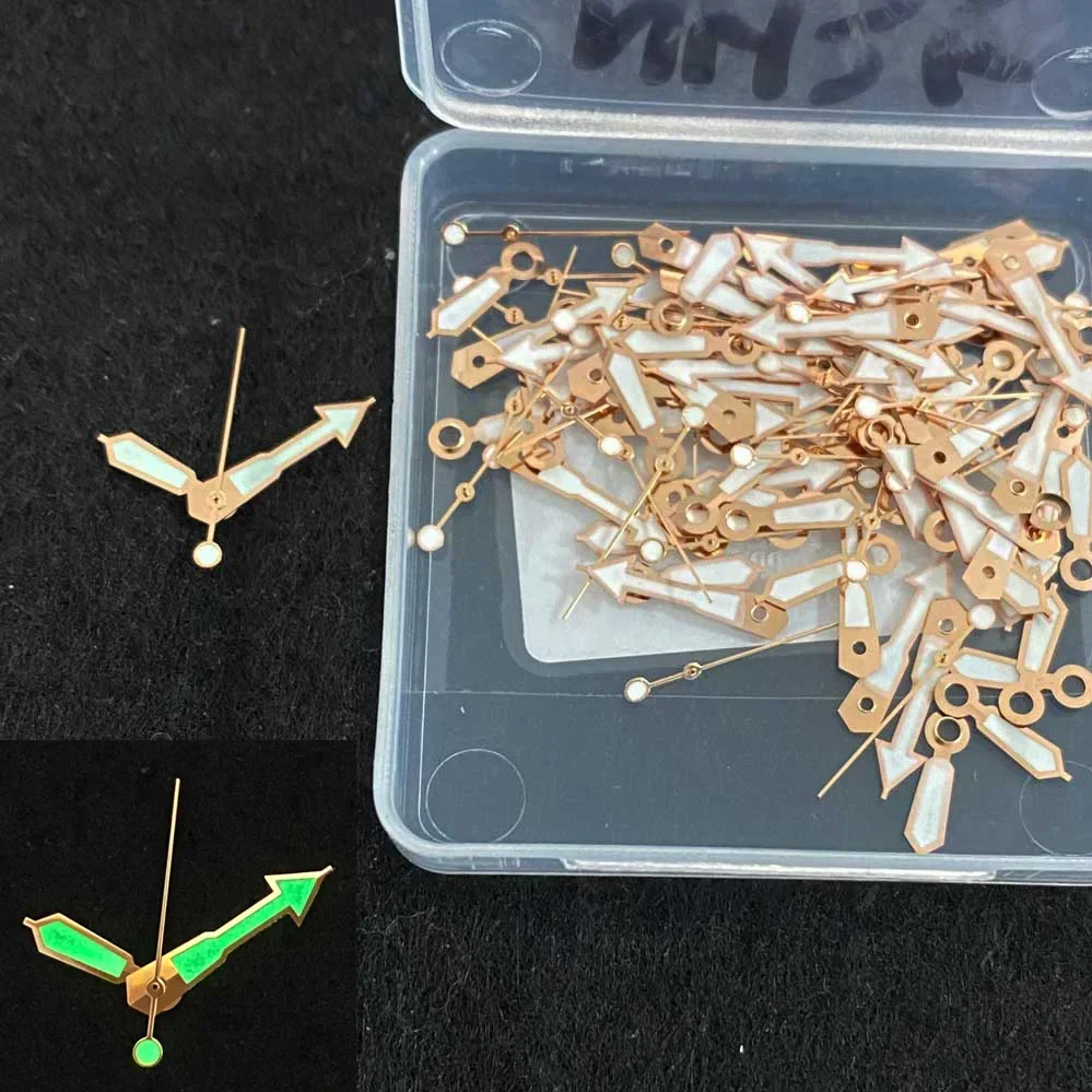 男性と女性のための明るい時計のハンド,動きのためのアクセサリー,ピンクゴールドのエッジ,nh35,nh36,4r36,7s,skx009