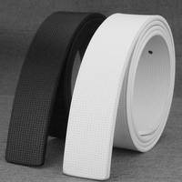 No Buckle Belt Width 3.3cm Only Strip Cowhide Material Genuine Leather Material White Black Fashionable and Casual