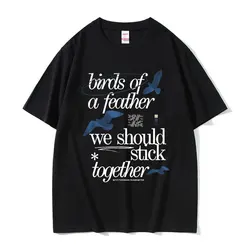 Birds of A Feather Hit Me Hard and Soft Album Print T Shirt Male Casual Oversized Tops Tees Men Women Hip Hop Fashion T-shirts