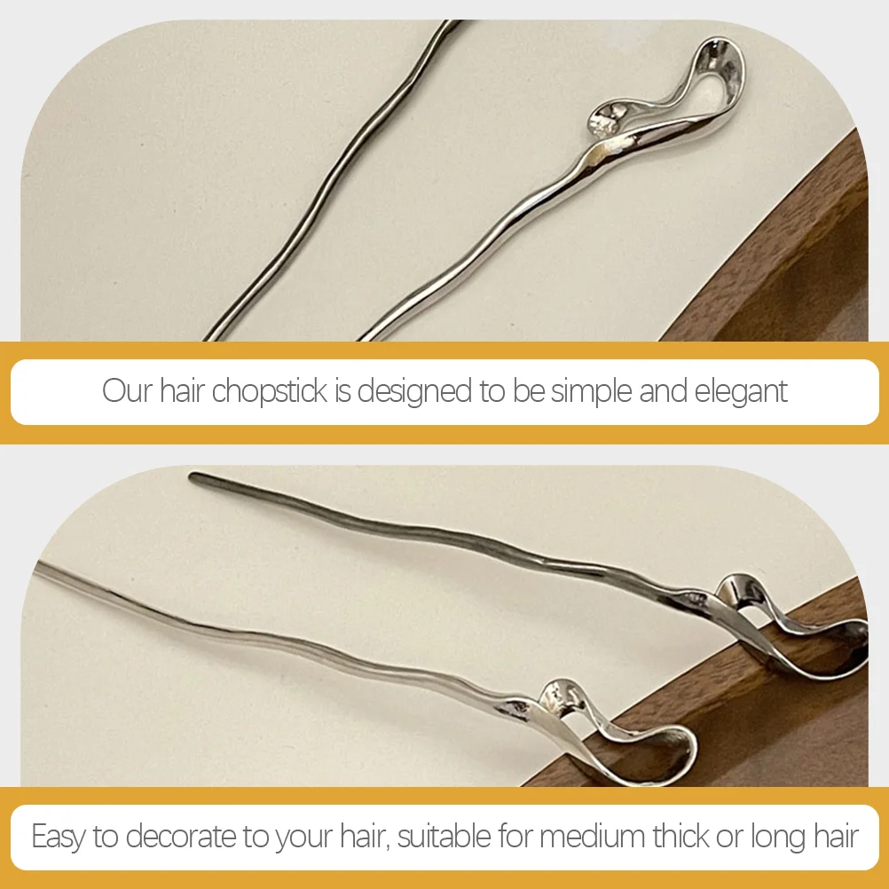 

Irregular Metal Hairpin Chopsticks Women Long Hair Accessories Buns Decorations DIY Hairstyles Weddings Parties Banquets Hair