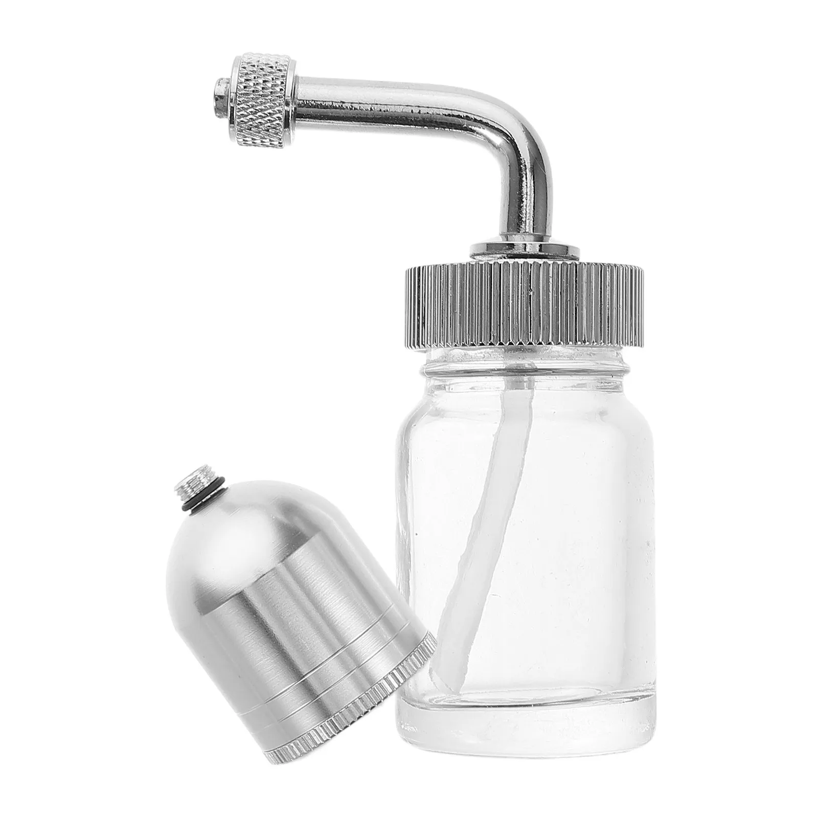 2Pcs Airbrush Glass Bottles Refillable Paint Cups Lid Assembly Replacement Airbrush Painting Fluid Containers Dispensing