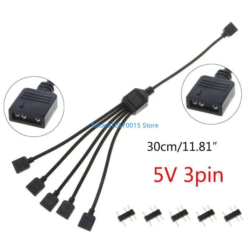 B95C 5V 3Pin RGB Connector Hub Computer Motherboard Extension Cable